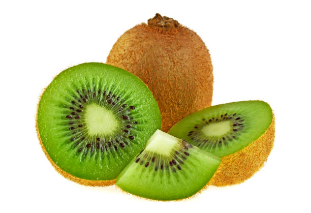 istock Close-up of fresh kiwi fruit isolated on a white background 869599512