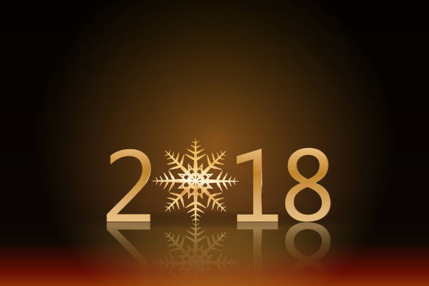 istock Happy New Year 2018 greeting card. Abstract glowing light with 2018 happy new year text background vector design. 869599620