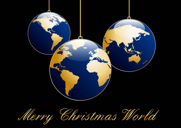 istock Vector Christmas tree, balls in the shape of planet earth 869600166