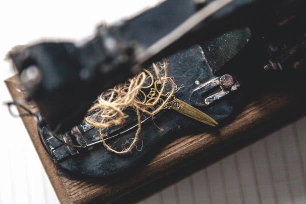 istock Hand sewing machine closeup view from above 869619000