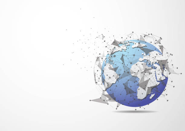 istock Global network connection. World map point and line composition concept of global business. Vector Illustration 869619076