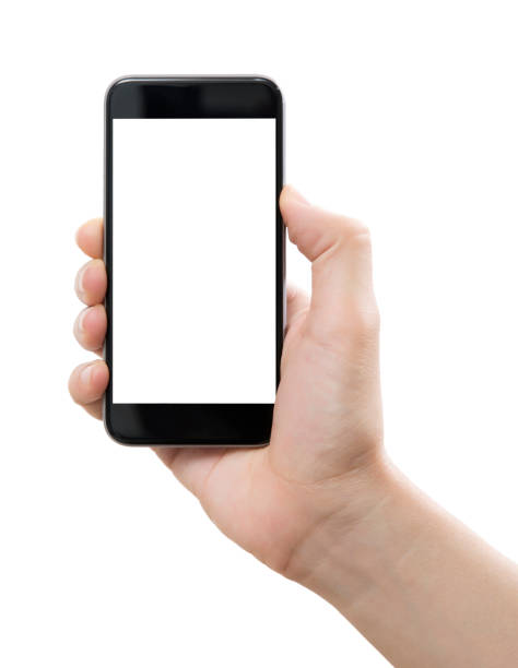 istock Businessman hand holding smart phone with path 869619720