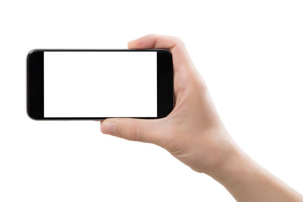 istock Businessman hand holding smart phone with path 869619726