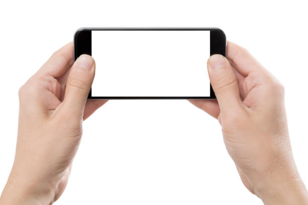 istock Businessman hand holding smart phone with path 869619734