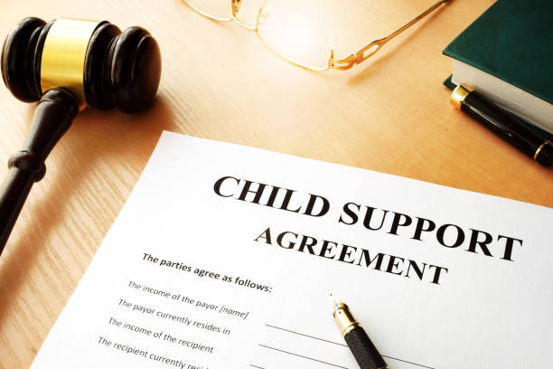 Document with the name child support agreement. stock photo