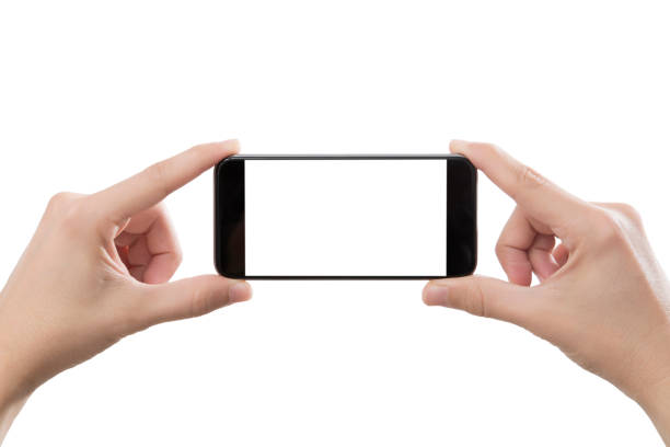istock Businessman hand holding smart phone with path 869619790