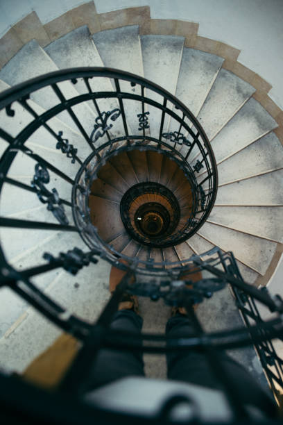 istock spiral stairs in old house 869619798