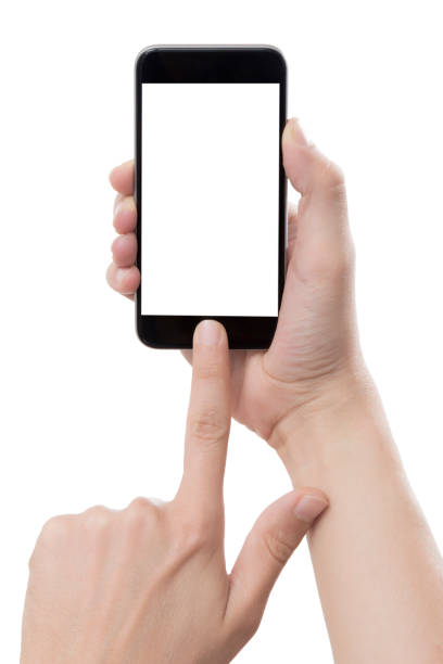 istock Businessman hand holding smart phone with path 869619880