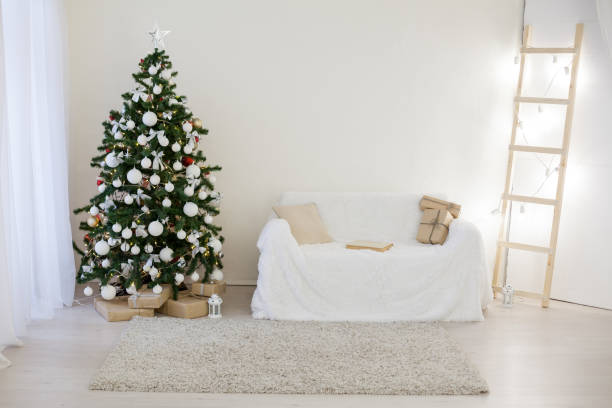 istock Christmas Decor 2018 with Christmas tree and gifts 869629266