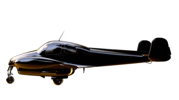 istock 3d rendering of a golden airplane on isolated on a white background 869630118