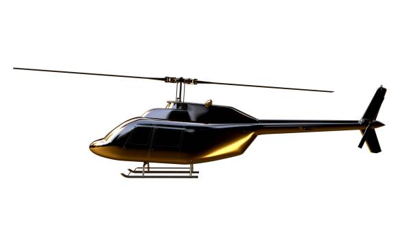 istock 3d rendering of a golden helicopter on isolated on a white background 869630486