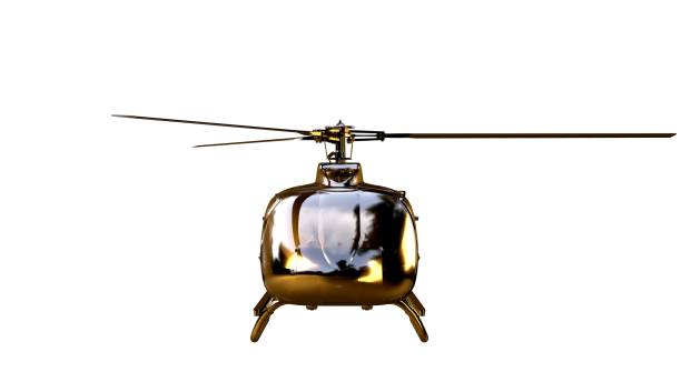 istock 3d rendering of a golden helicopter on isolated on a white background 869630638