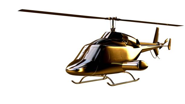 istock 3d rendering of a golden helicopter on isolated on a white background 869631026