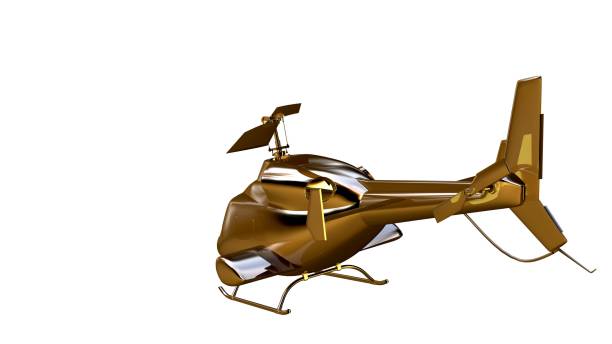 istock 3d rendering of a golden helicopter on isolated on a white background 869631062
