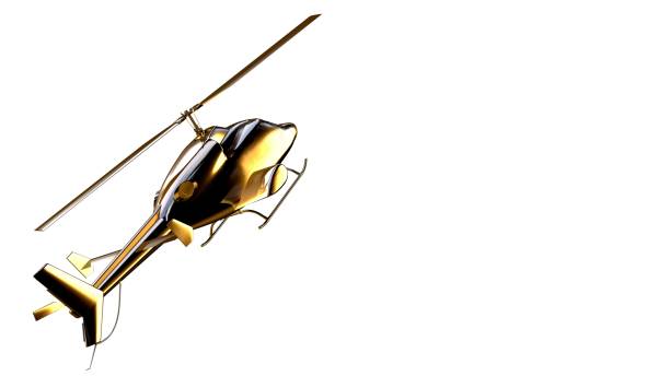 istock 3d rendering of a golden helicopter on isolated on a white background 869631182