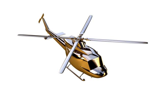 istock 3d rendering of a golden helicopter on isolated on a white background 869631216