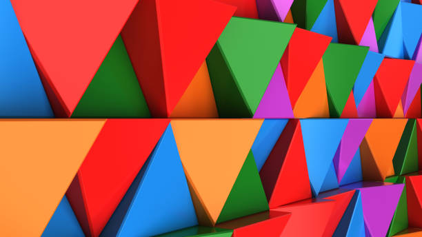 istock Pattern of green, red, purple and blue triangle prisms 869633662