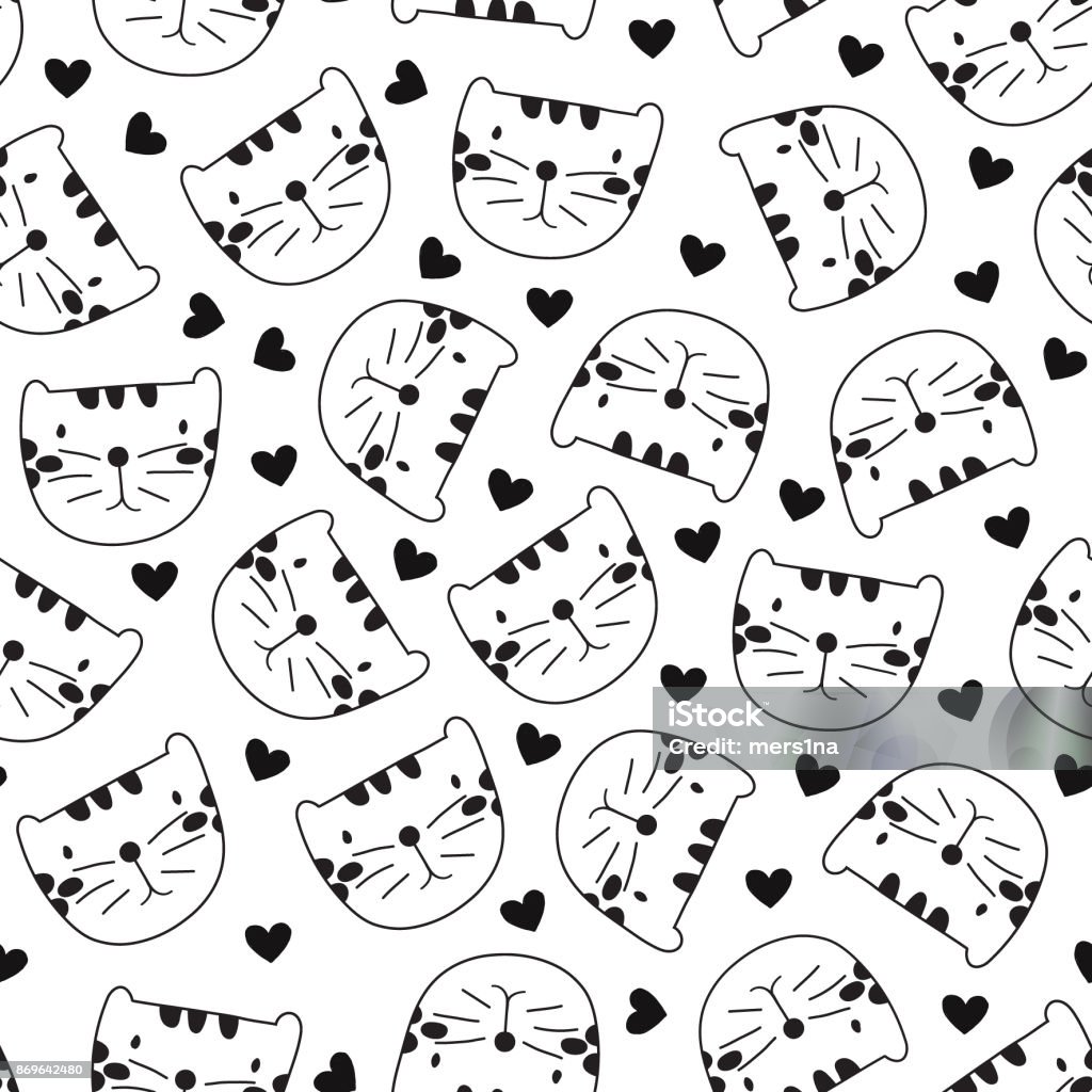 Cat Design Pattern Cat Pattern Design Stock Illustration - Download Image Now - Abstract ...