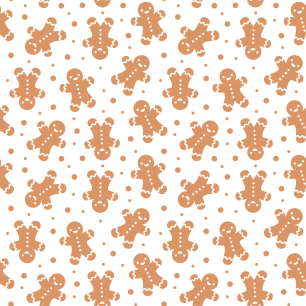 christmas seamless pattern christmas seamless pattern with gingerbreads gingerbread man stock illustrations