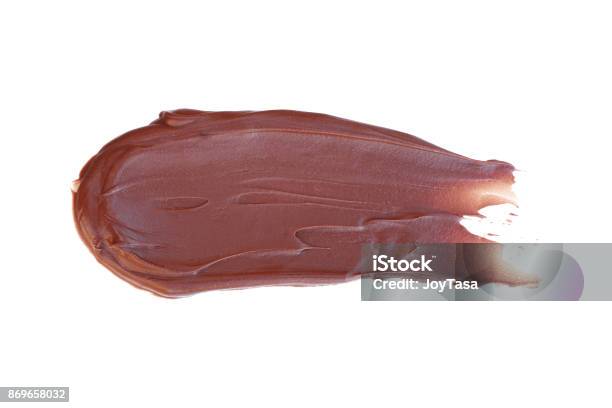 Melted Dark Chocolate Isolated On White Stock Photo - Download Image Now - Icing, Cut Out, Ice Cream