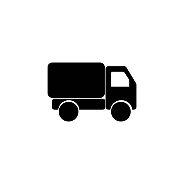 lieferung lkw  - truck moving van moving house box stock-grafiken, -clipart, -cartoons und -symbole