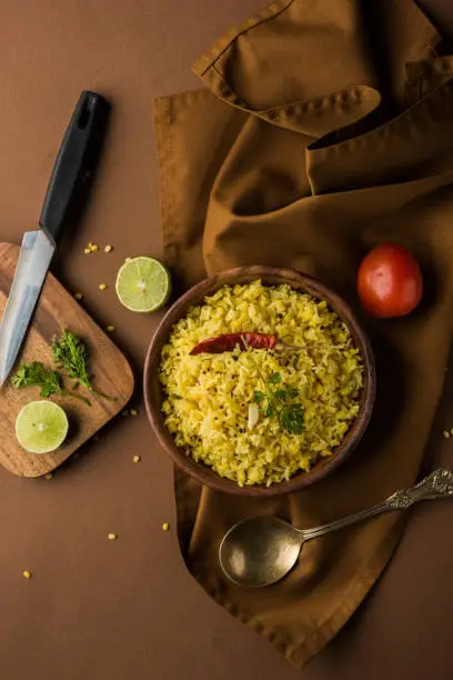 moong dal khichdi or khichri, Indian national Dish or food, selective focus