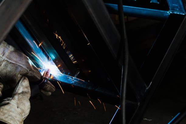 istock Wolker welding metal work blue arc with copy space 869665522