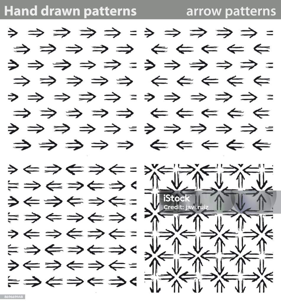 Designer Arrows Pattern Hand Drawn Patterns Arrow Patterns Stock Illustration - Download Image ...