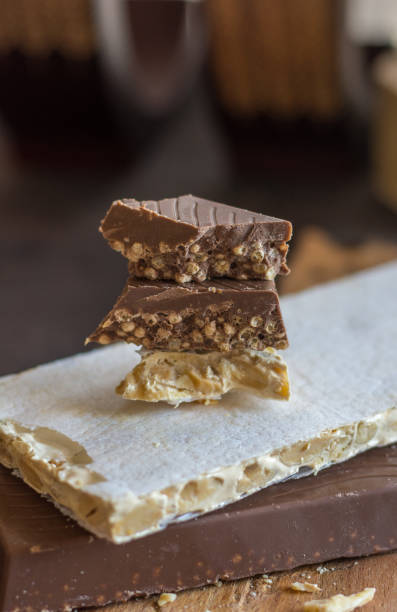 istock Various types of turrons,nougat, chocolate, nuts and soft nougat. 869673170