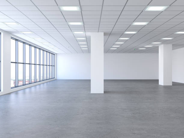 Empty Modern Office Empty Modern Office warehouse office stock pictures, royalty-free photos & images