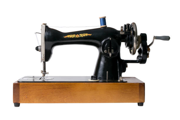 istock Image of Vintage soviet sewing machine isolated on white backgro 869675932