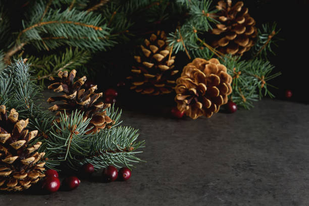 istock Christmas tree bells. New Year dark background. 869679618