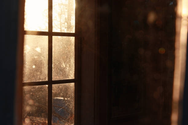Sunlight through window stock photo