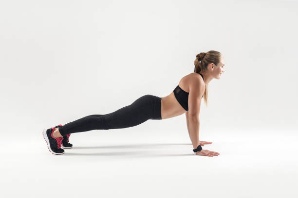 istock Fitness concept. Cardio, energy exercising. Push-up 869683548