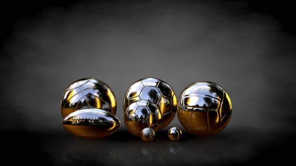 istock 3d rendering of a golden ball on a dark background 869689820