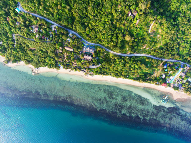 istock Aerial view of the beach area 869689910