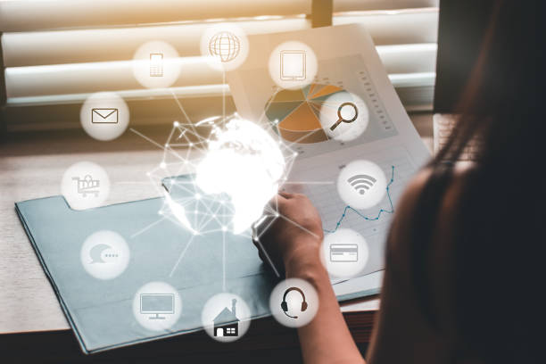 istock Business people hand writing on business report  technology icon element concept 869693540