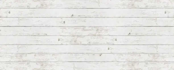 Photo of wooden white texture background, top view copy space template