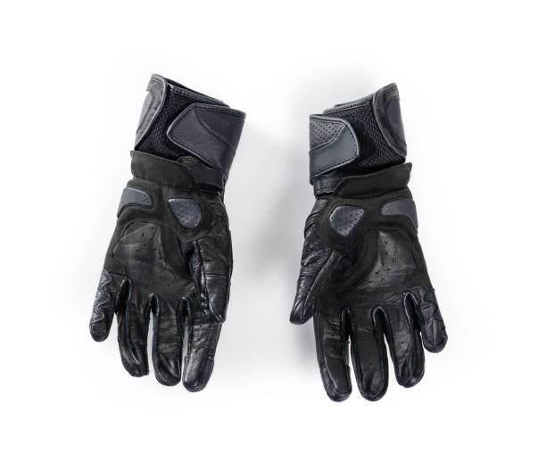 istock Sport black Moto gloves. Isolated on white background 869693796