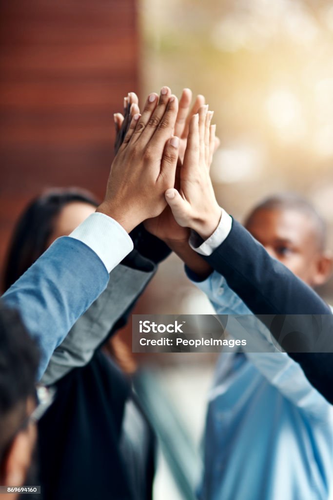 In het te winnen - Royalty-free High-five Stockfoto In het te winnen - Royalty-free High-five Stockfoto