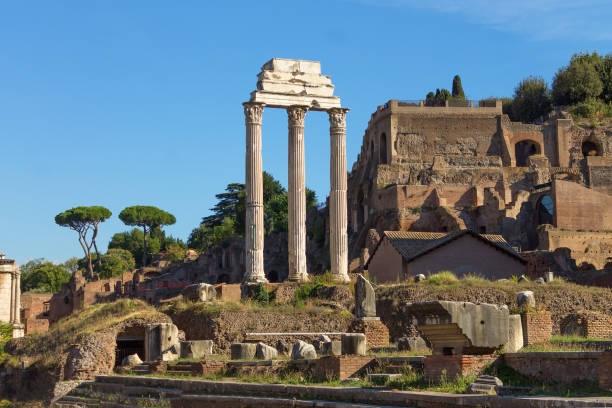 Ancient roman ruins at Roman Forum stock photo