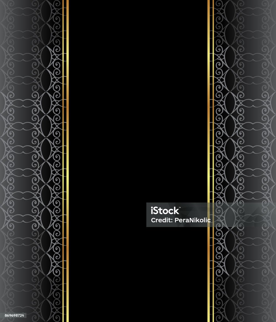 Elegant Seamless Wallpaper With Golden Fine Decoration And Place For Your  Text Stock Illustration - Download Image Now - iStock