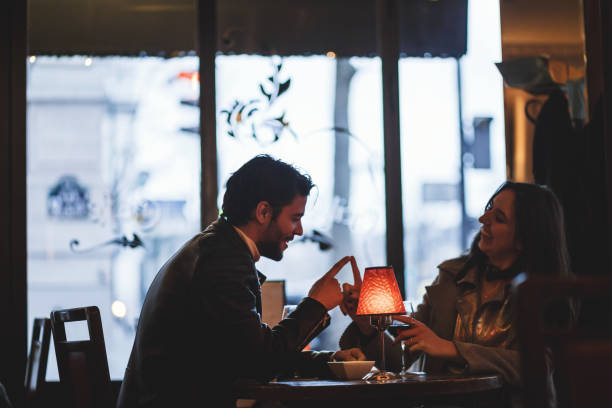 istock Young couple in cafe 869702630