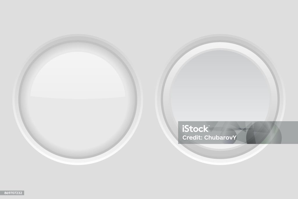 Button Normal Round Button Round Buttons Light Gray Plastic Push Buttons Stock Illustration ...