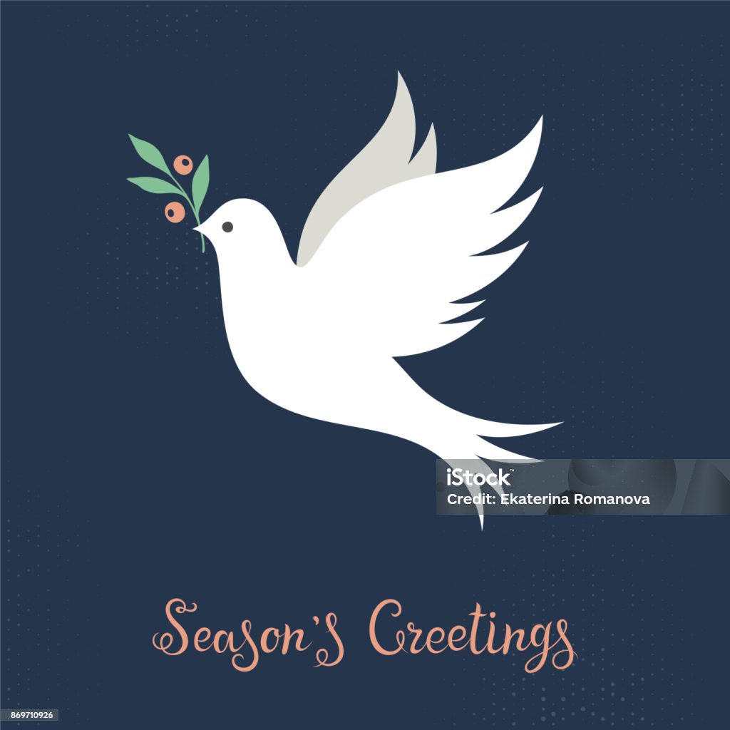 Christmas Dove_05 Christmas Dove. Vector illustration. Dove - Bird stock vector