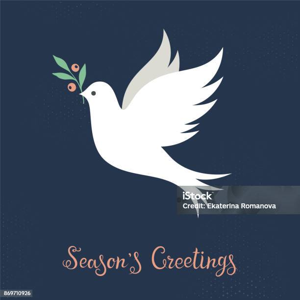 Christmas Dove05 Stock Illustration - Download Image Now - Dove - Bird, Christmas, Religion