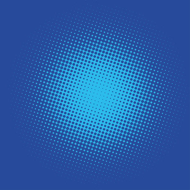 Color halftone gradient circle Color halftone gradient circle blue in blue rasterized stock illustrations