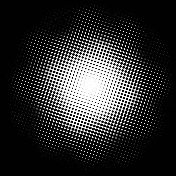 Color halftone gradient circle Color halftone gradient circle white in black rasterized stock illustrations