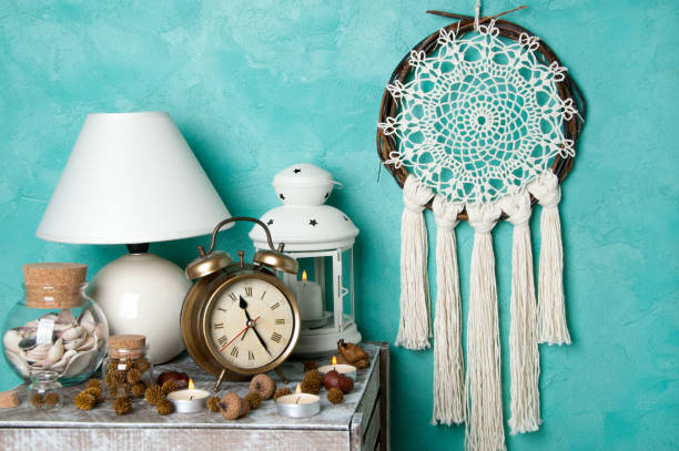 istock Bedroom decor on aquamarine 869717828