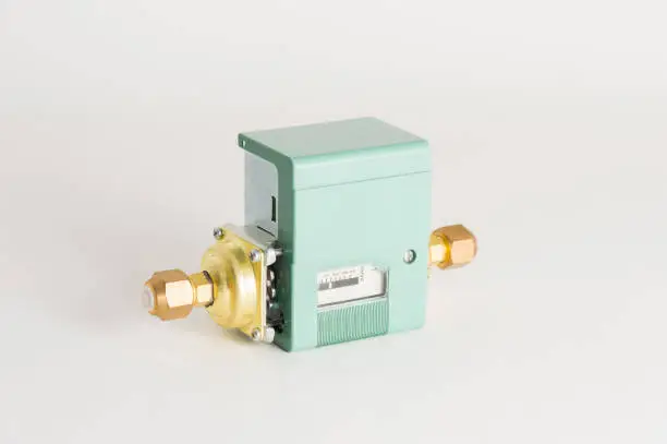 Photo of Pressure switch in the pipeline, for monitoring and balancing the pressure in the pipeline